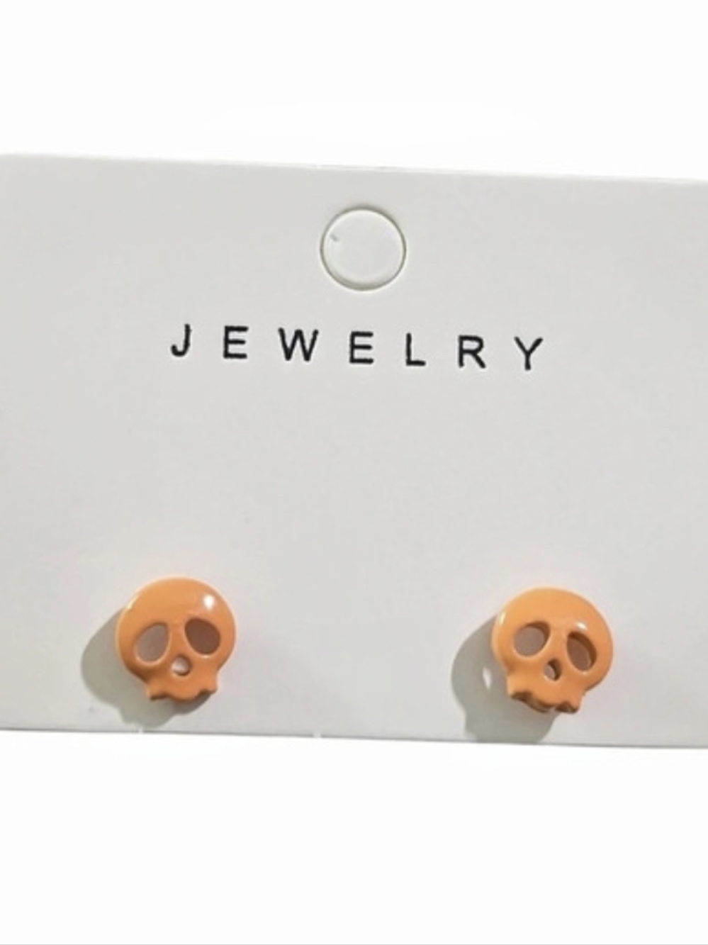 Orange Skull Stud Earrings